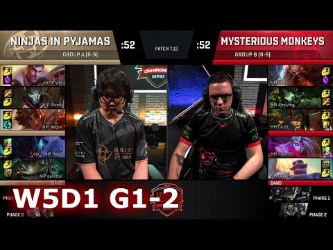 Ninjas in Pyjamas vs Mysterious Monkeys | Game 2 S7 EU LCS Summer 2017 Week 5 Day 1 | NIP vs MM G2