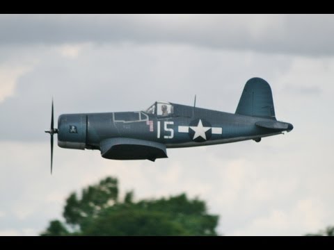 TWO GIANT 1/4 SCALE RC F4U CORSAIRS - 2 X MOKIS  RC BMFA NATIONALS 2012 (2 of 2)