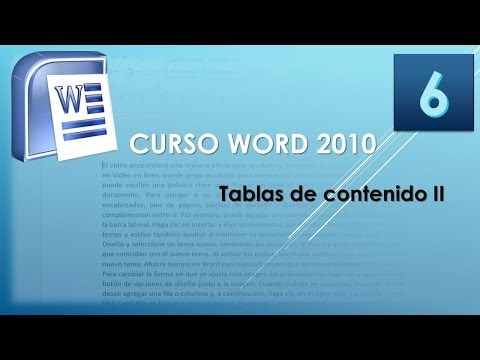 Curso Word 2010 AV Tablas contenido II Vídeo 6