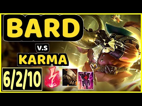 TARGAMAS (BARD) vs KARMA - 6/2/10 KDA BOTTOM SUPPORT GAMEPLAY - EUW Ranked GRANDMASTER