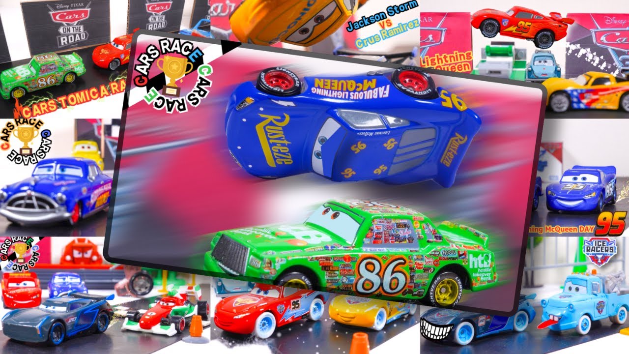 【カーズトミカ】マックィーン、ドック・ハドソンVSチック＆カーレースまとめ！Disney Cars toy stop motion Animation Car Race Compilation
