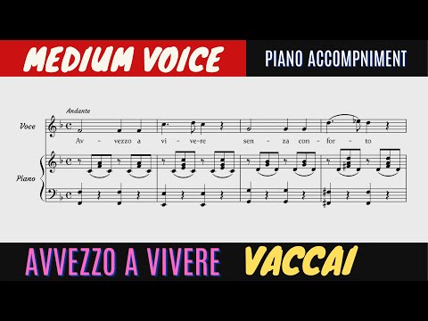 Avvezzo a Vivere - piano accompaniment - medium voice