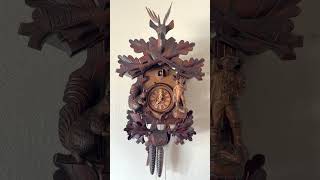 Gorgeous Hunter cuckoo clock, made in Black Forest Germany by Anton Schneider.