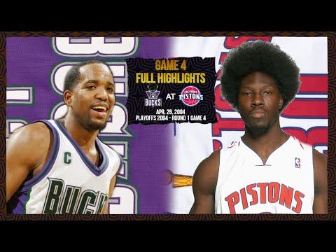 Detroit Pistons @ Milwaukee Bucks - 1st Round Game 4 Playoffs 2004 - Best Plays