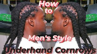 How to Braid Cornrows by Underhand Technique on Dreadlocks Style for Men || The Dutch Braid.