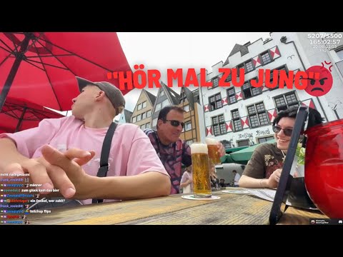 Filow verarscht Kellner und wird angepöbelt...