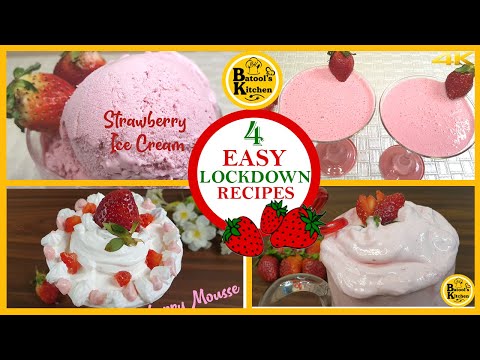 3 Simple Ingredients Easy lockdown Recipes | Strawberries Recipes by Batool's Kitchen