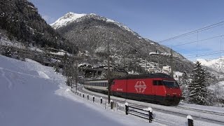 preview picture of video 'Zug um Zug - Winterzauber in den Alpen, Gotthard mit Neuschnee'