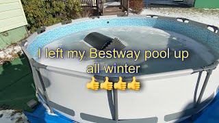 I left my pool up all winter #Bestwaypool #Intexpool