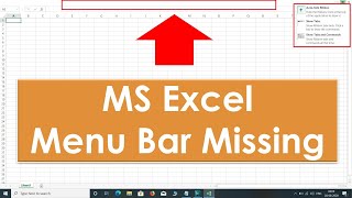 Excel menu bar missing