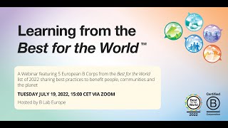 Learning from the Best for the World 2022 – BCorpEurope