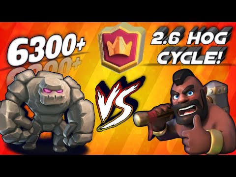 2.6 HOG CYCLE VS HARD COUNTER GOLEM | 6300+ TROPHIES | CLASH ROYALE