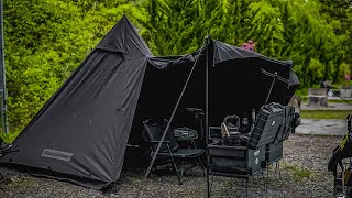 【4K】ハプニング連発！！ずっと狙われています。無骨キャンプギアと新幕持ってキャンプ【ブラックキャンプ】Blackishgear ワンポールテント アルミコンテナカスタム ガレージブランド