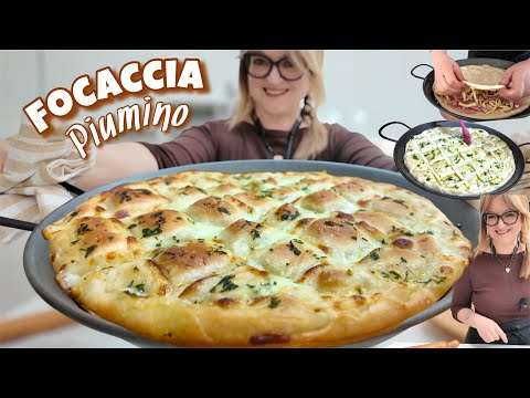 FOCACCIA PIUMINO SOFFICE ripiena FACILE e VELOCE impasto mille bolle facilitato 