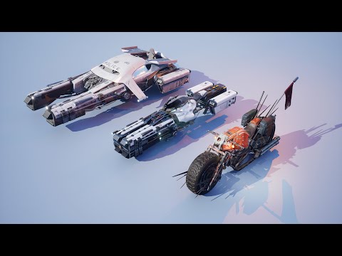 3 Sci-fi  Vehicles for CG Animated Game Movie Adarnia Unreal Engine