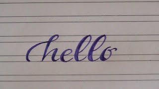how to write in cursive hello - easy version for beginners