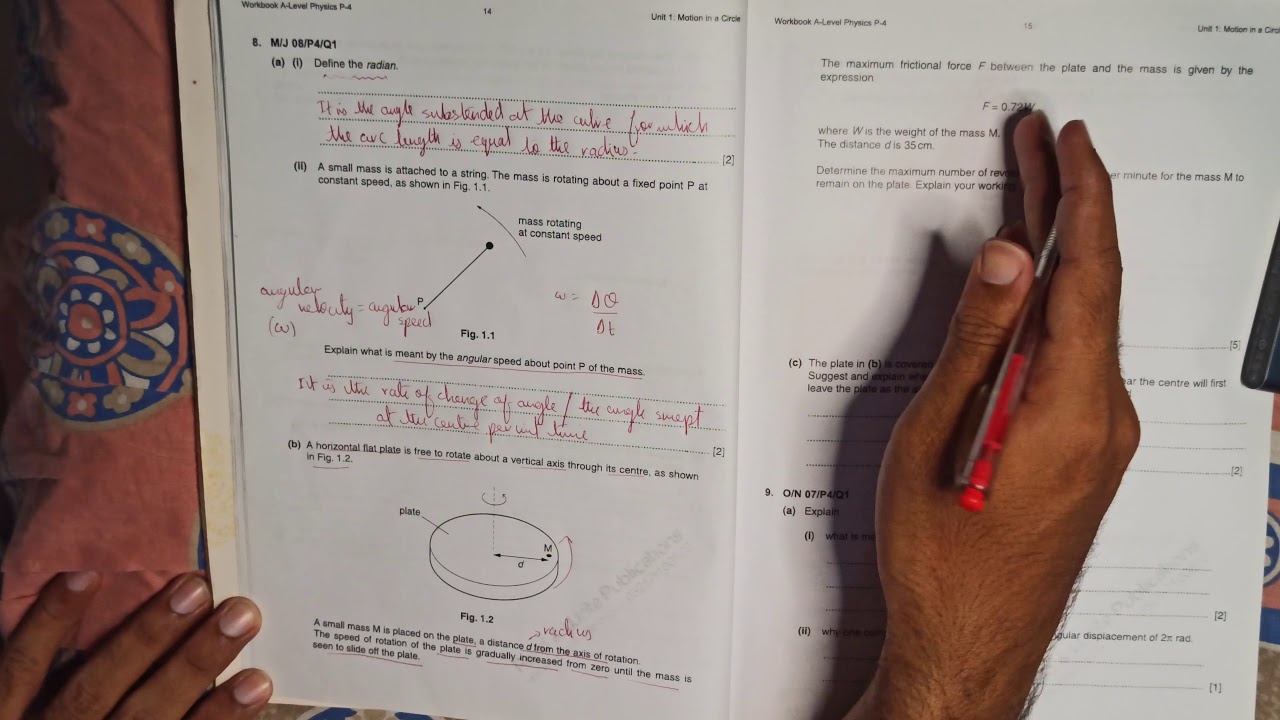 A level physics 9702 circular motion solved question 4