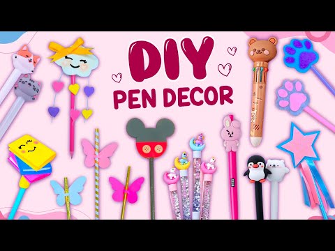 20 DIY PEN DECOR IDEA - EASY & CUTE CRAFTS FOR SCHOOL
