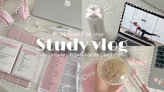 Study vlog 🌷waking up at 6am, note taking, coffee, skincare, gym, flash cards