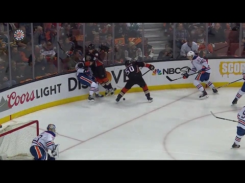 Russell slow to get up after getting crunched by Ritchie along the boards