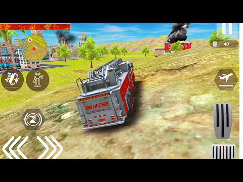 Real Flying Fire Truck Robot: Rescue Emergency  Simulator | android gameplay