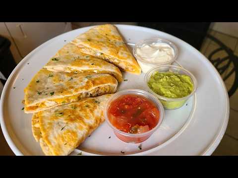 Homemade Chicken Quesadillas | Made with chicken thighs, seasonings and 2 different types of cheeses