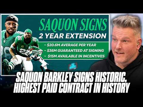 Saquon Barkley Signs 2 Year, Historic Contract Extension With The Eagles | Pat McAfee Show