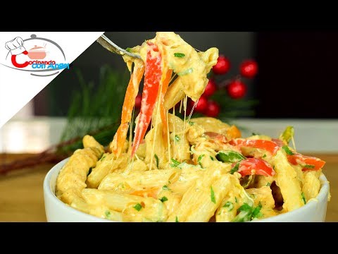 Pasta Con Pollo y Pimientos