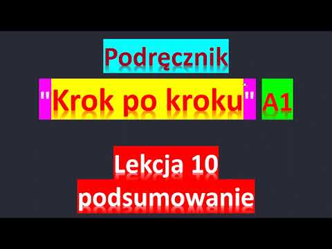 Krok po kroku A1. Урок 10, часть 3. Język polski.