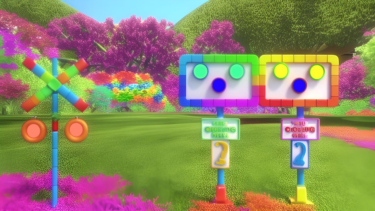 【踏切アニメ】巨大になったりカミナリが落ちたりする踏切カンカン♪ Railroad crossings that become huge or where lightning falls ♪