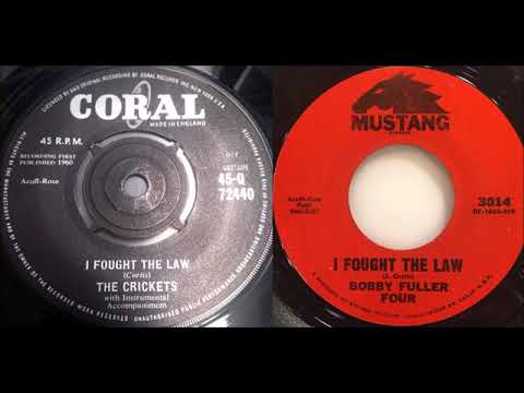 1st RECORDING OF I Fought The Law -The Crickets Stereo 1959 & Bobby Fuller Four(Version 1)Stereo1964