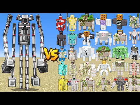 ILLAGER MONSTER VS EVERY GOLEMS – PILLAGER ROBOT AND GOLEM FAMILY | EPIC MINECRAFT BATTLE