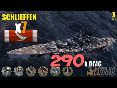 Schlieffen 7 Kills & 290k Damage | World of Warships Gameplay