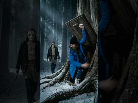 A hidden door in the winter woods. ❄️ Don't let them find you. 🔐