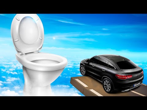 Cars jumping into a Toilet | BeamNG Drive