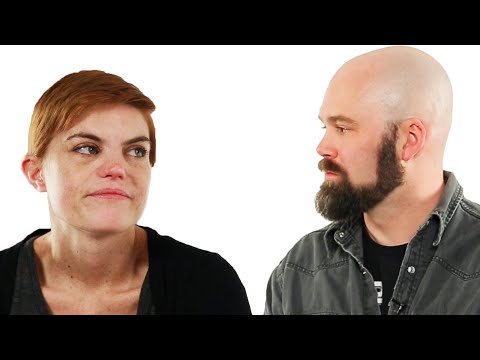 Divorced Couple Looks At Their Wedding Photos