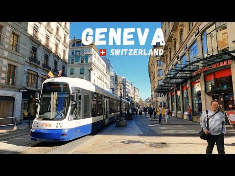 🇨🇭Geneva, Switzerland 4K - Walking Tour through Downtown, Old Town, Lake Geneva