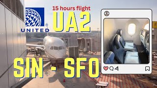 🇸🇬🇺🇸 Unites Airlines UA2 Singapore - San Francisco [Economy Class]