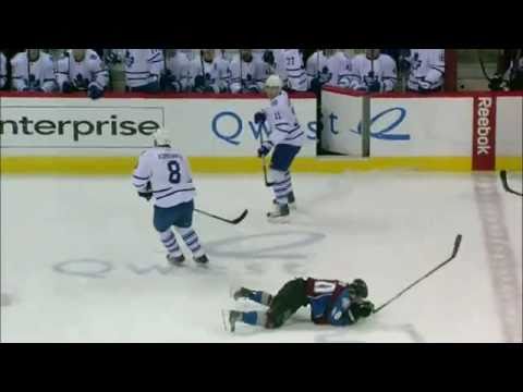 Mike Komisarek Hits Mark Olver