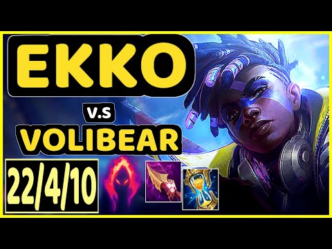 YAMPI (EKKO) vs VOLIBEAR - 22/4/10 KDA JUNGLE GAMEPLAY - BR Ranked GRANDMASTER