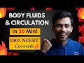 Body Fluids Circulation FAST One SHOT Full Revision In 20 Min NCERT Class 11 NEET