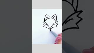 cute fox drawing #shorts #ytshorts #art #craft #satisfying