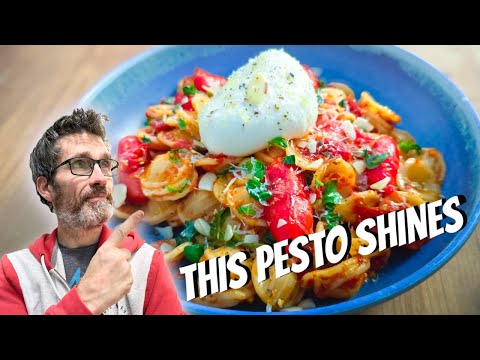 Sun-Dried Almond Pesto Pasta with Burrata 