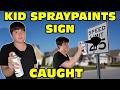 Kid Temper Tantrum Spray Paints Speed Limit Sign Because He Was Told To Slow Down Original