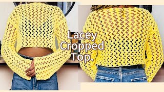 DIY Lacey cropped sweater / top / easy beginner friendly tutorial 