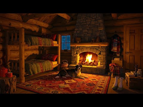 Заспивайте бързо в планинска хижа – звуци от камина, снеговалеж и верен кучешки компаньон