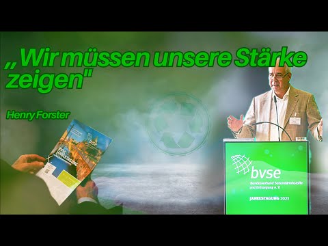 bvse-Präsident Henry Forster: "Wir müssen unsere Stärke zeigen!"