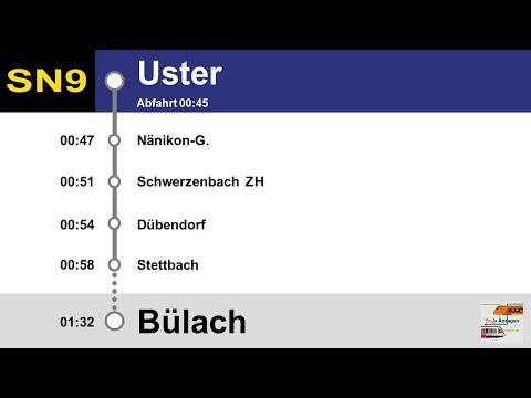 SBB/ZVV Ansagen | SN9 Uster - Bülach | BoJa Ansagen
