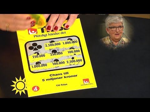 Trisskraparen har ett entourage med sig i studion: ”Man ska dela med sig” - Nyhetsmorgon (TV4)