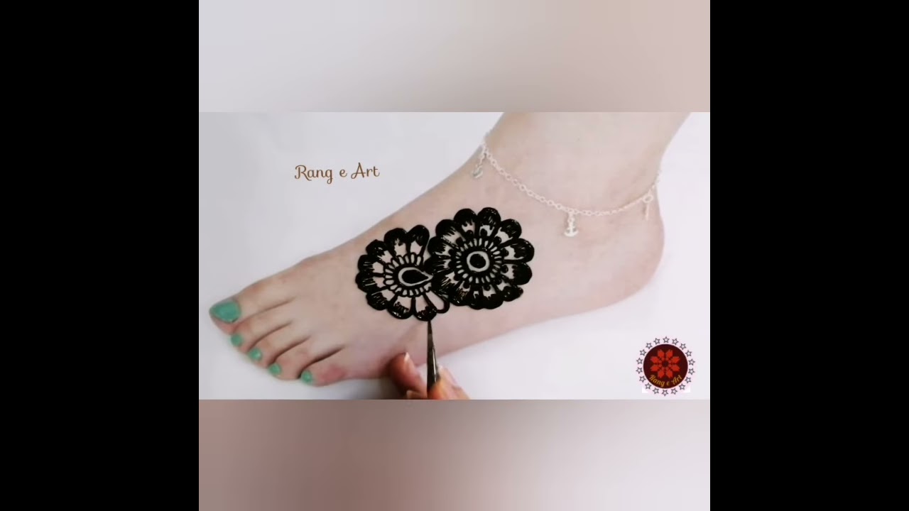 easy and simple foot mehndi design by rang e art